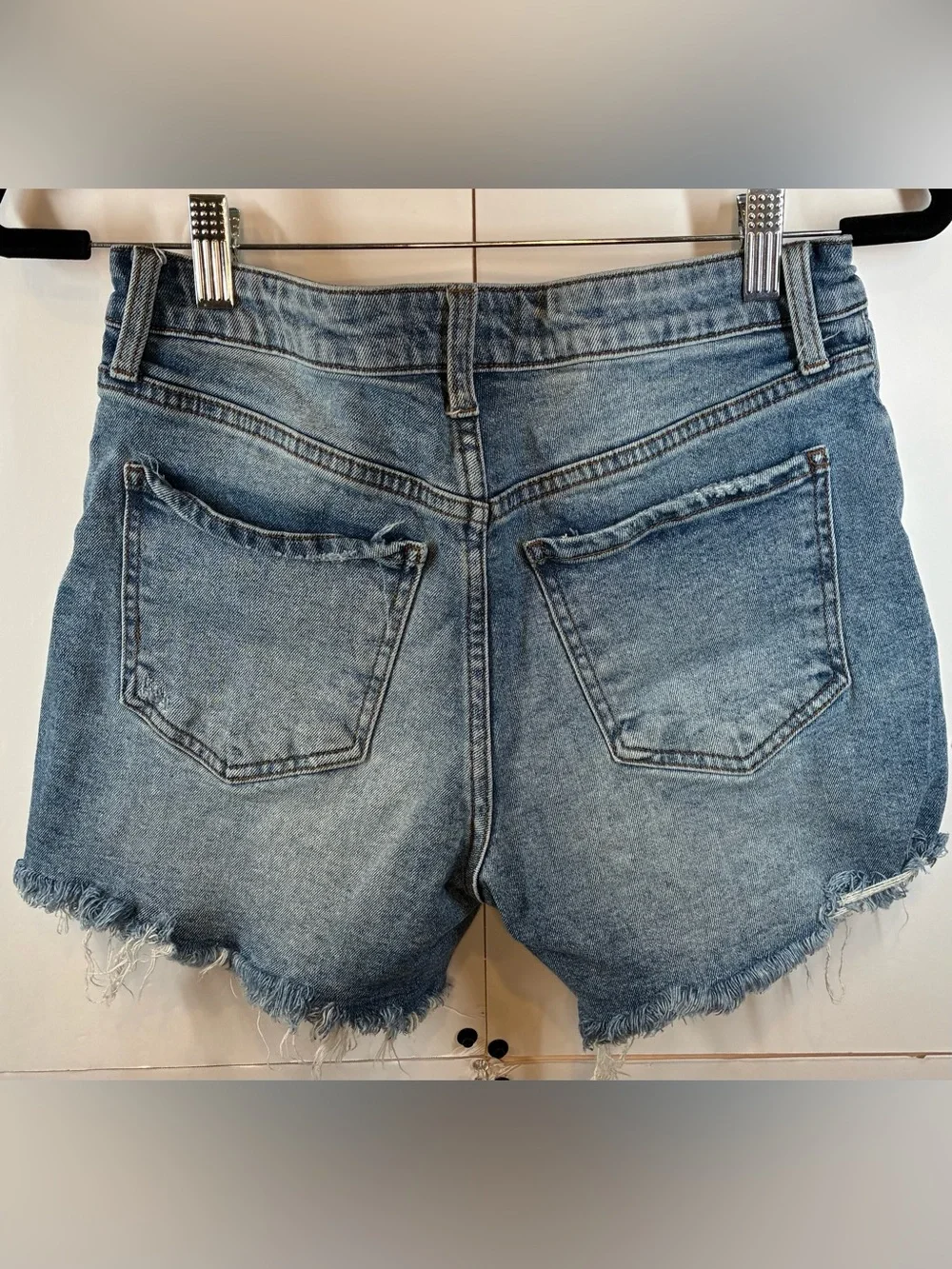 KUT from the Kloth Jane Long Shorts High Rise Distressed Frayed Hem Size 2